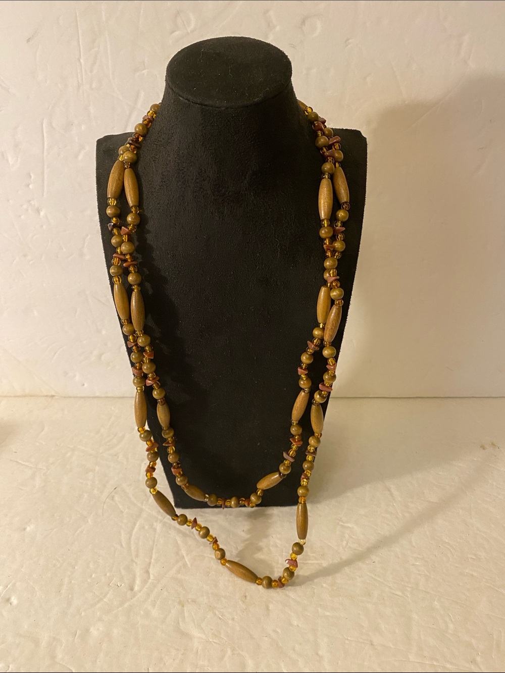Wood bead necklace